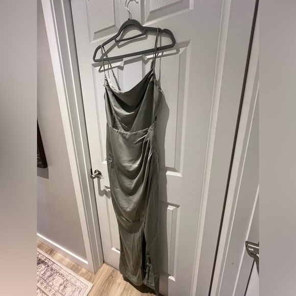 Chancery Satin Sage Green Midi Dress size 10 - Picture 3 of 4